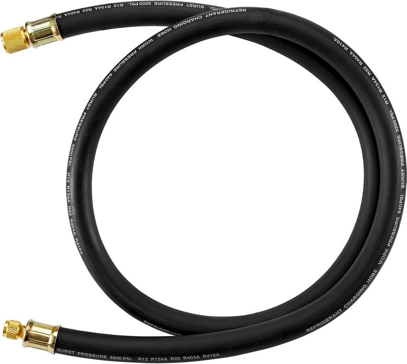 BANG4BUCK خرطوم تفريغ HVAC بقطر 1/2" مُحسّن، موصلات 1/2" إلى 1/4"، خرطوم تبريد عالي التدفق لتفريغ واستعادة HVAC بشكل أسرع، 6 أقدام باللون الأسود - Image 1